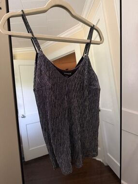 Express Black & Silver Metallic Striped Camisole